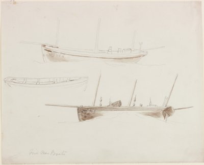 Five Men Boats by John Wilson Carmichael